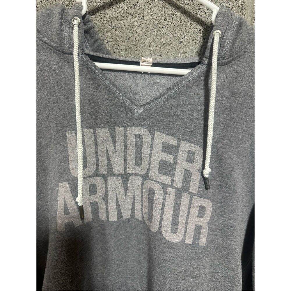 Under Armour Women's Fleece Hoodie Sweatshirt Gray Loose Fit Size M Soft Cozy - Picture 3 of 5